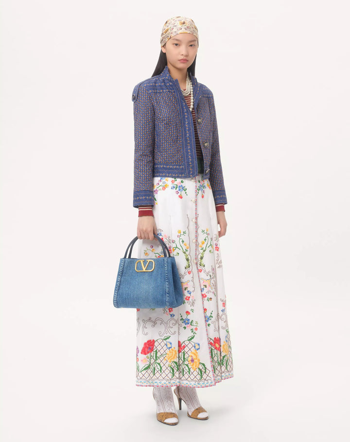 VALENTINO - Sac À Main Moyen Valentino Garavani Alltime En Denim