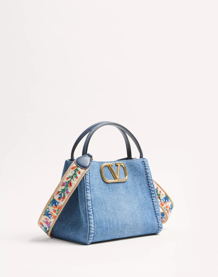 VALENTINO - Sac À Main Moyen Valentino Garavani Alltime En Denim