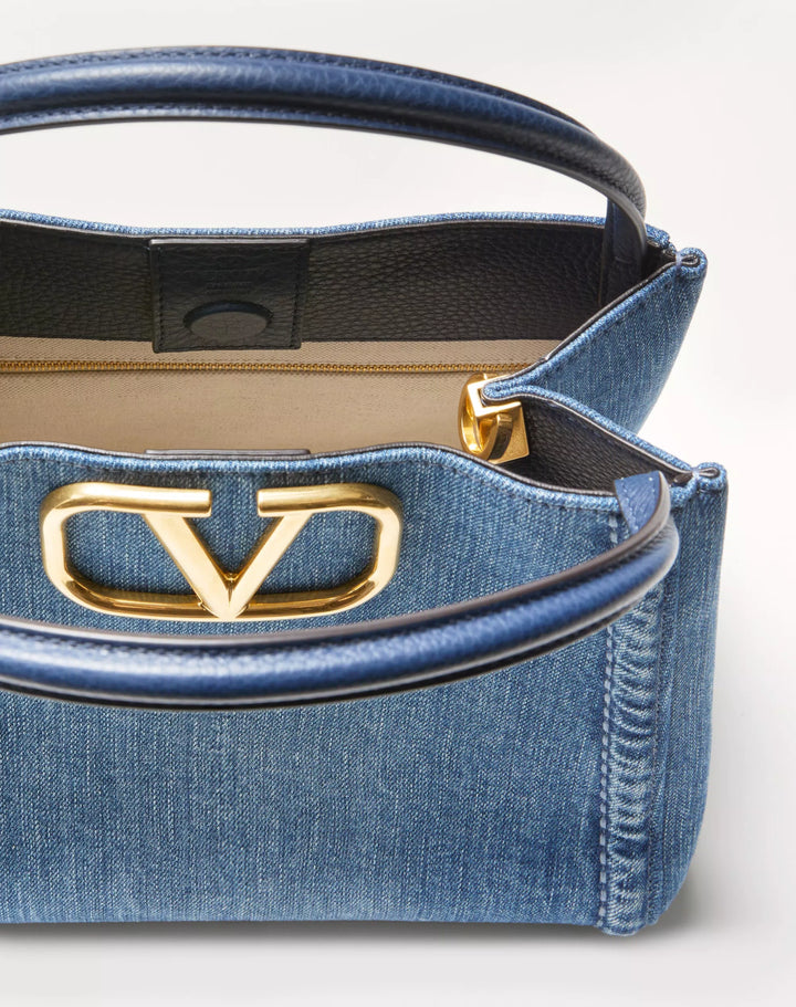 VALENTINO - Sac À Main Moyen Valentino Garavani Alltime En Denim