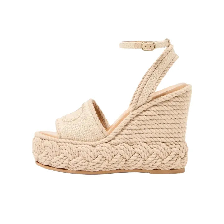 VALENTINO-Espadrilles à talon compensé