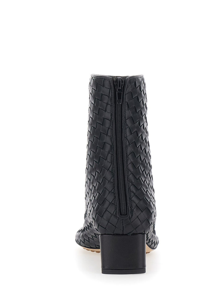 BOTTEGA VENETA - Bottes noires  avec motif Intreccio