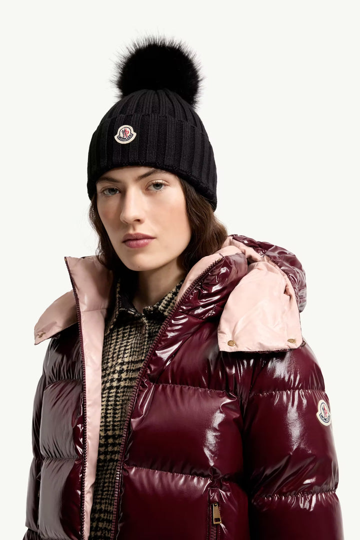 MONCLER-Bonnet en laine avec pompon