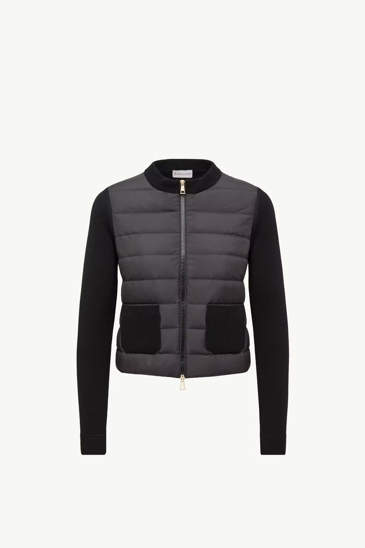 MONCLER Cardigan zippé matelassé en laine