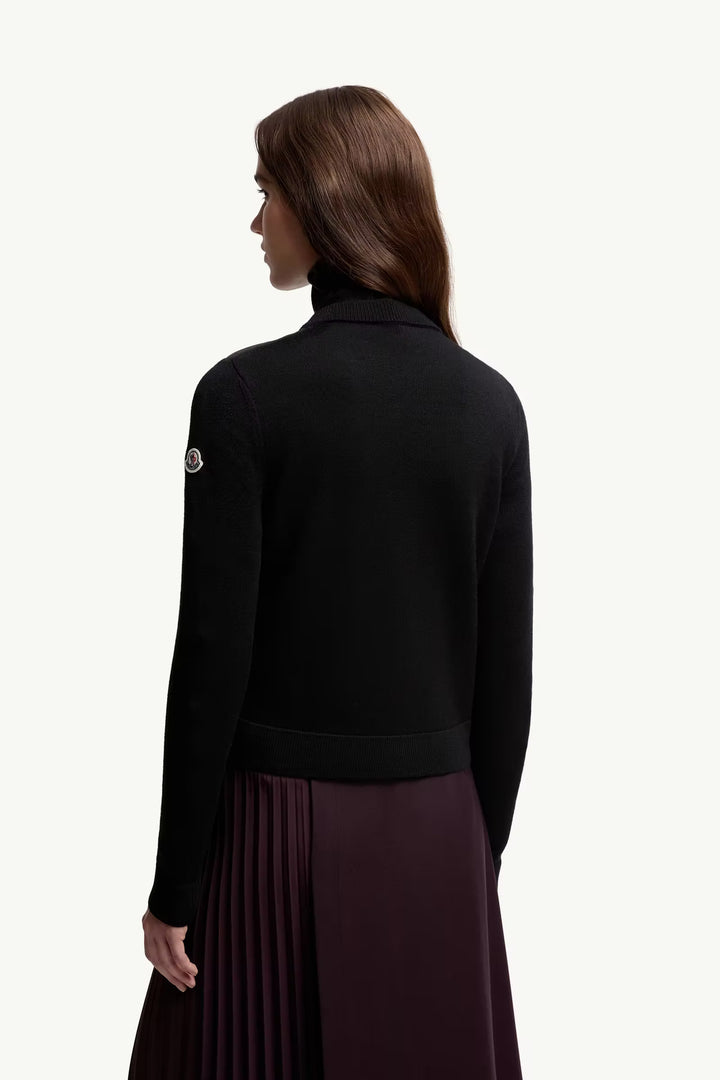 MONCLER Cardigan zippé matelassé en laine