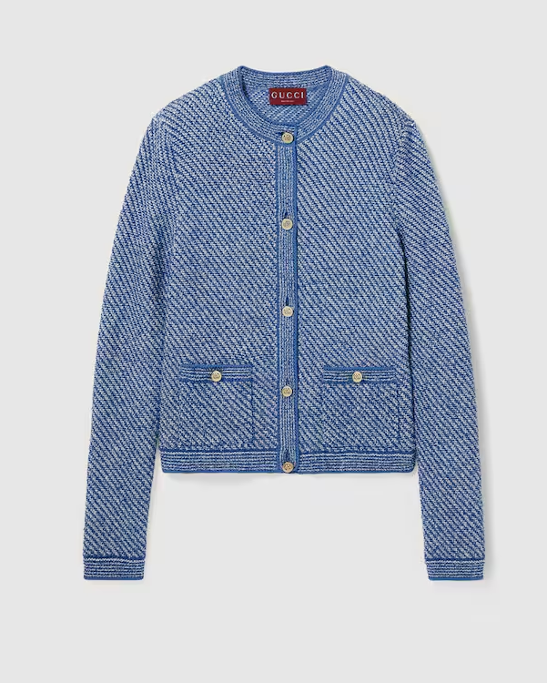 GUCCI - CARDIGAN RAS-DU-COU EN COTON FIN