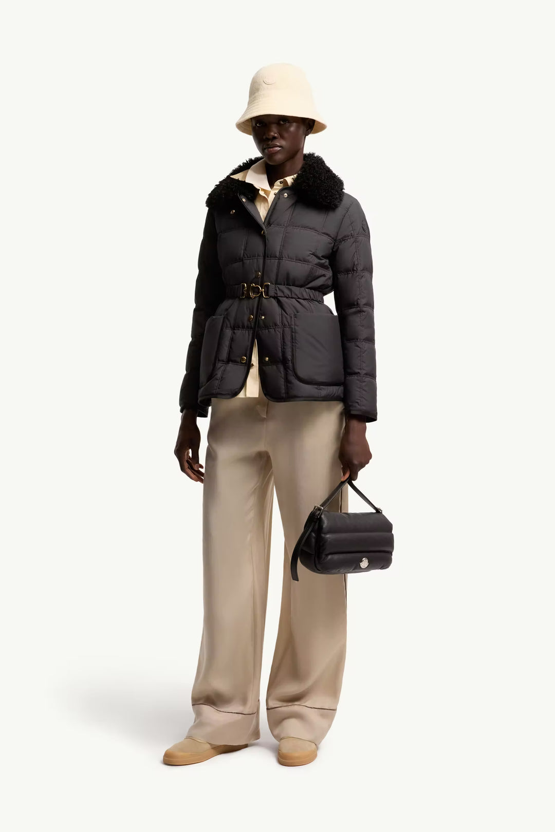 MONCLER Doudoune courte à ceinture Cygnes