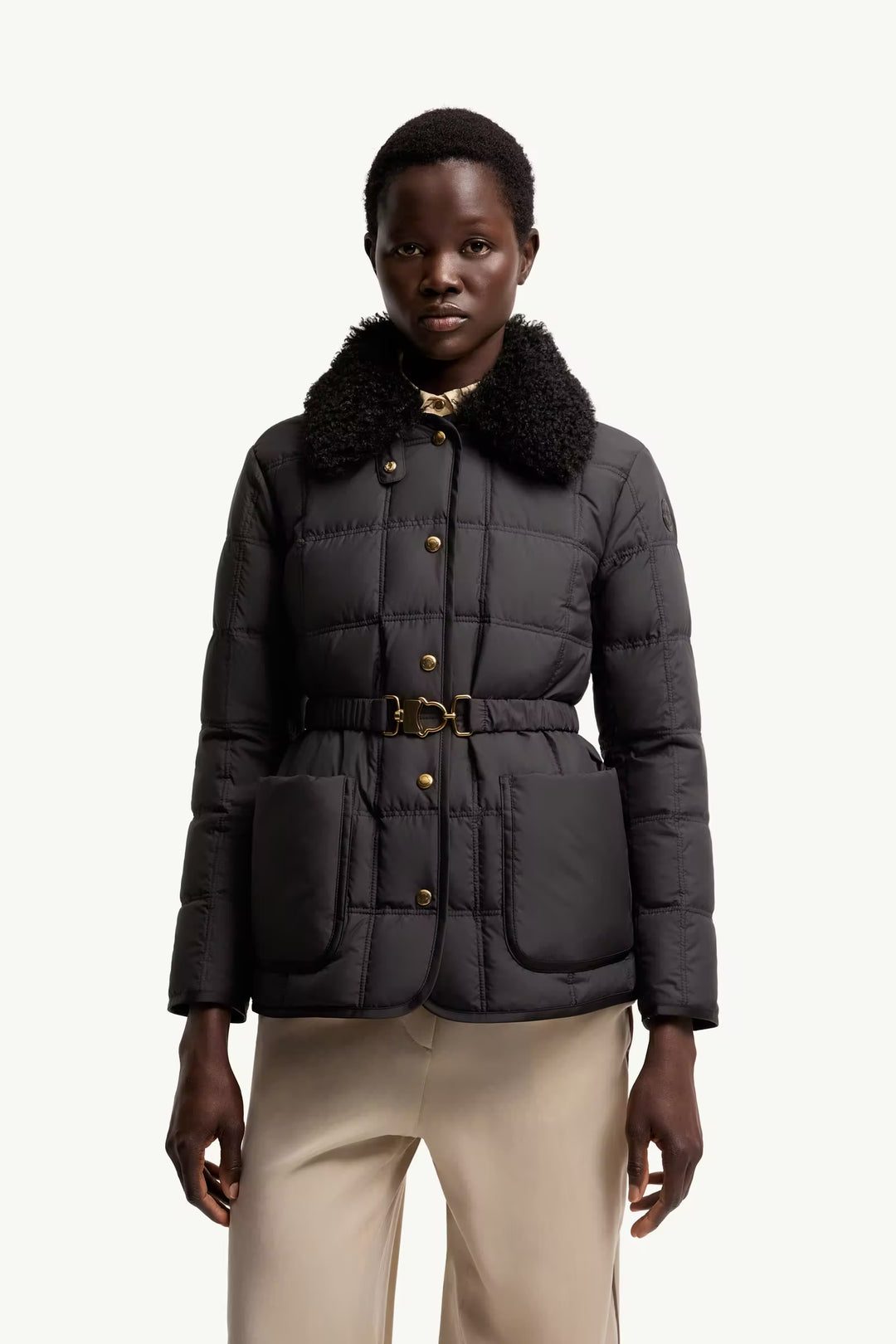 MONCLER Doudoune courte à ceinture Cygnes