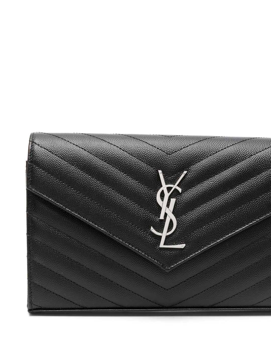 SAINT LAURENT - CASSANDRE classic CHAIN WALLET EN CUIR GRAIN DE POUDRE