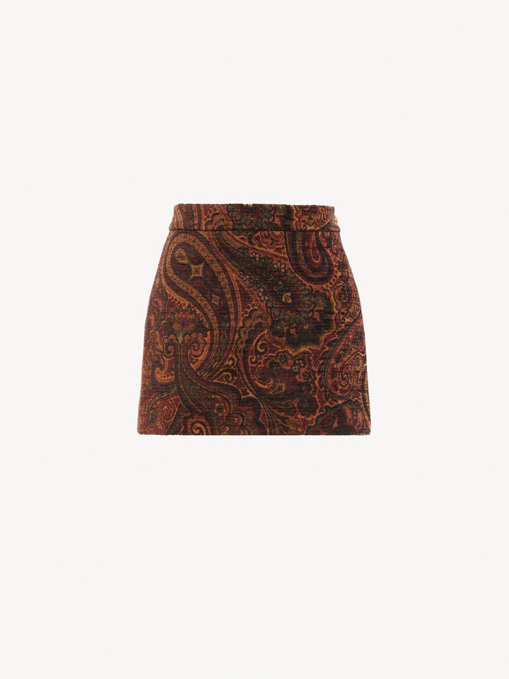 CHLOE - Mini jupe droite en jacquard tapisserie