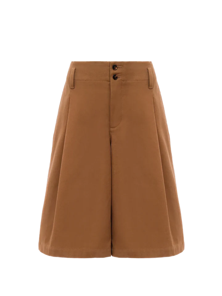 CHLOÉ - Bermuda taille haute marron