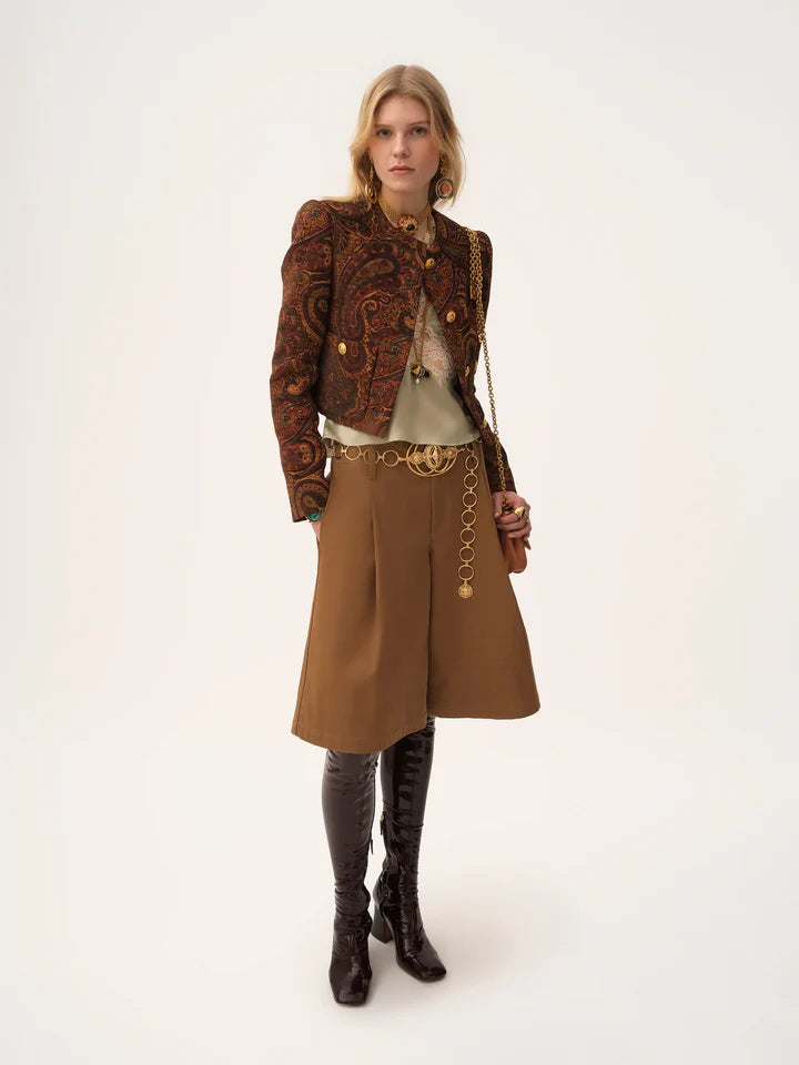 CHLOÉ - Bermuda taille haute marron