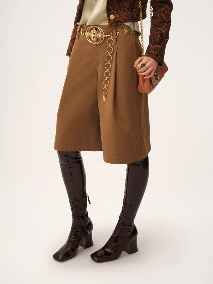 CHLOÉ - Bermuda taille haute marron