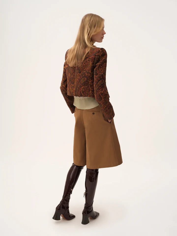 CHLOÉ - Bermuda taille haute marron
