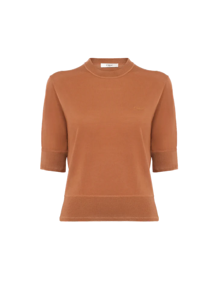 CHLOÉ - Pull manches courtes en maille
