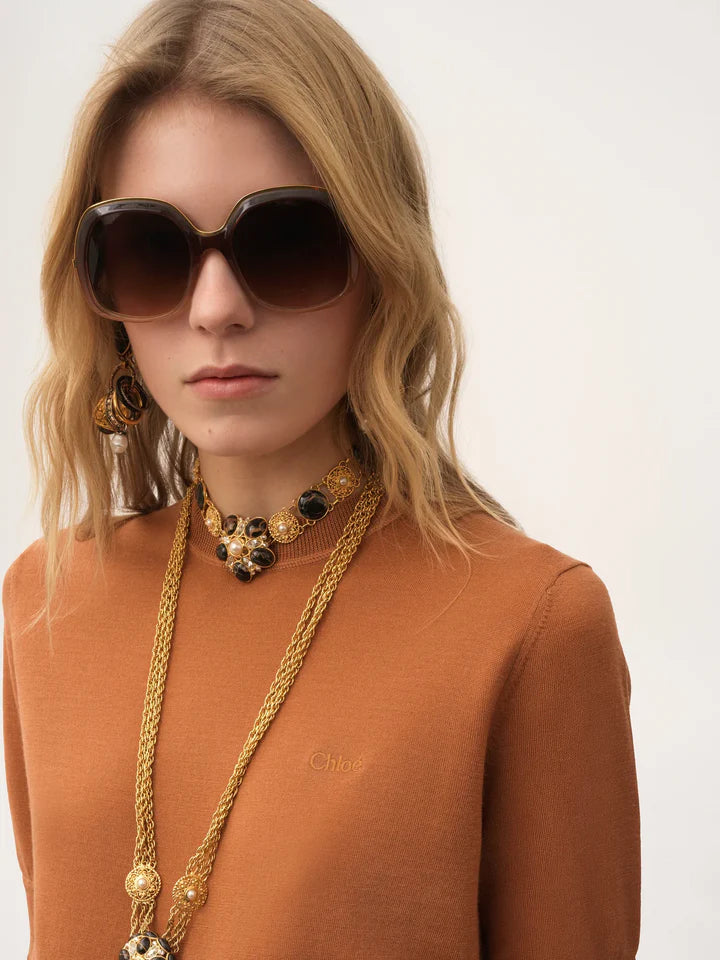 CHLOÉ - Pull manches courtes en maille
