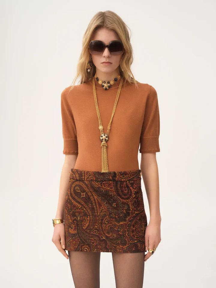 CHLOÉ - Pull manches courtes en maille